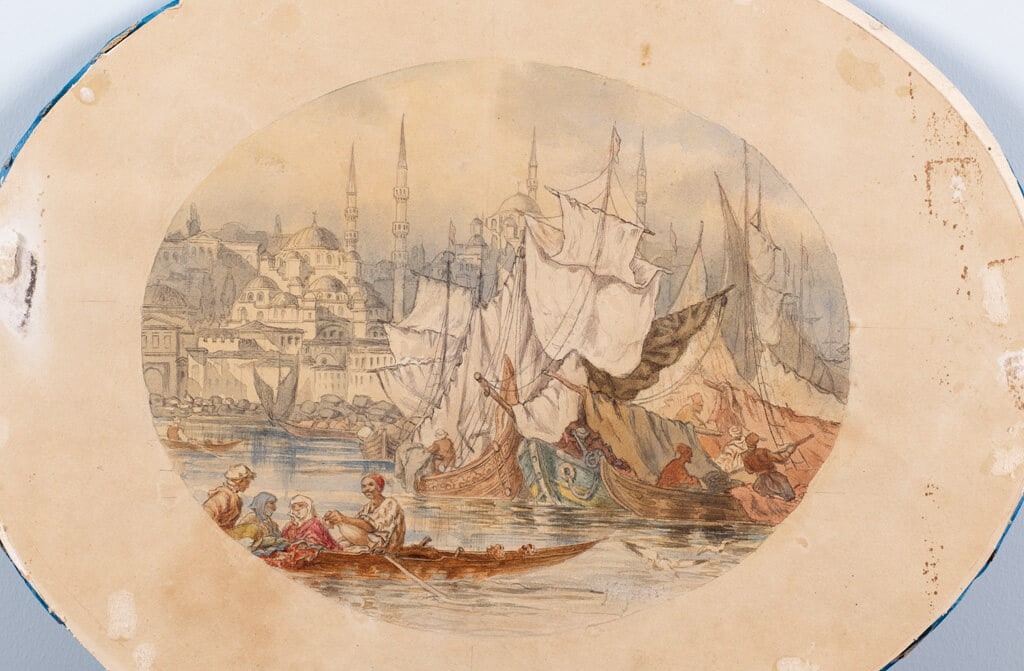 Hali̇&amp;amp;amp;amp;ccedil;&amp;amp;amp;amp;rsquo;ten G&amp;amp;amp;amp;ouml;r&amp;amp;amp;amp;uuml;n&amp;amp;amp;amp;uuml;m, Amadeo Prezi̇osi̇, 19. y&amp;amp;amp;amp;uuml;zyılın ikinci yarısı iki̇nci̇ yarısı&amp;amp;amp;amp;nbsp;K&amp;amp;amp;amp;acirc;ğıt &amp;amp;amp;amp;uuml;zerine suluboya, 28 x 34 cm.