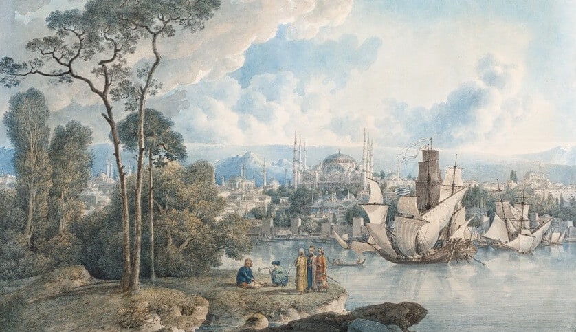 Kadık&amp;amp;amp;amp;amp;amp;ouml;y Burnu&amp;amp;amp;amp;amp;amp;rsquo;ndan Sultan Ahmet Cami̇si̇&amp;amp;amp;amp;amp;amp;rsquo;ni̇n G&amp;amp;amp;amp;amp;amp;ouml;r&amp;amp;amp;amp;amp;amp;uuml;n&amp;amp;amp;amp;amp;amp;uuml;m&amp;amp;amp;amp;amp;amp;uuml;, Loui̇s-Fran&amp;amp;amp;amp;amp;amp;ccedil;oi̇s Cassas, 1787-1827, K&amp;amp;amp;amp;amp;amp;acirc;ğıt &amp;amp;amp;amp;amp;amp;uuml;zerine suluboya, 67 x 101 cm.