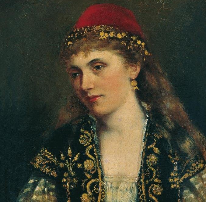 Kadın Portresi̇, Bertha Von Bayer, 19. y&amp;amp;amp;amp;amp;amp;amp;amp;amp;amp;amp;amp;amp;amp;amp;amp;amp;amp;amp;amp;amp;amp;uuml;zyıl, Tuval &amp;amp;amp;amp;amp;amp;amp;amp;amp;amp;amp;amp;amp;amp;amp;amp;amp;amp;amp;amp;amp;amp;uuml;zerine yağlıboya, 20,5 x 17,5 cm.