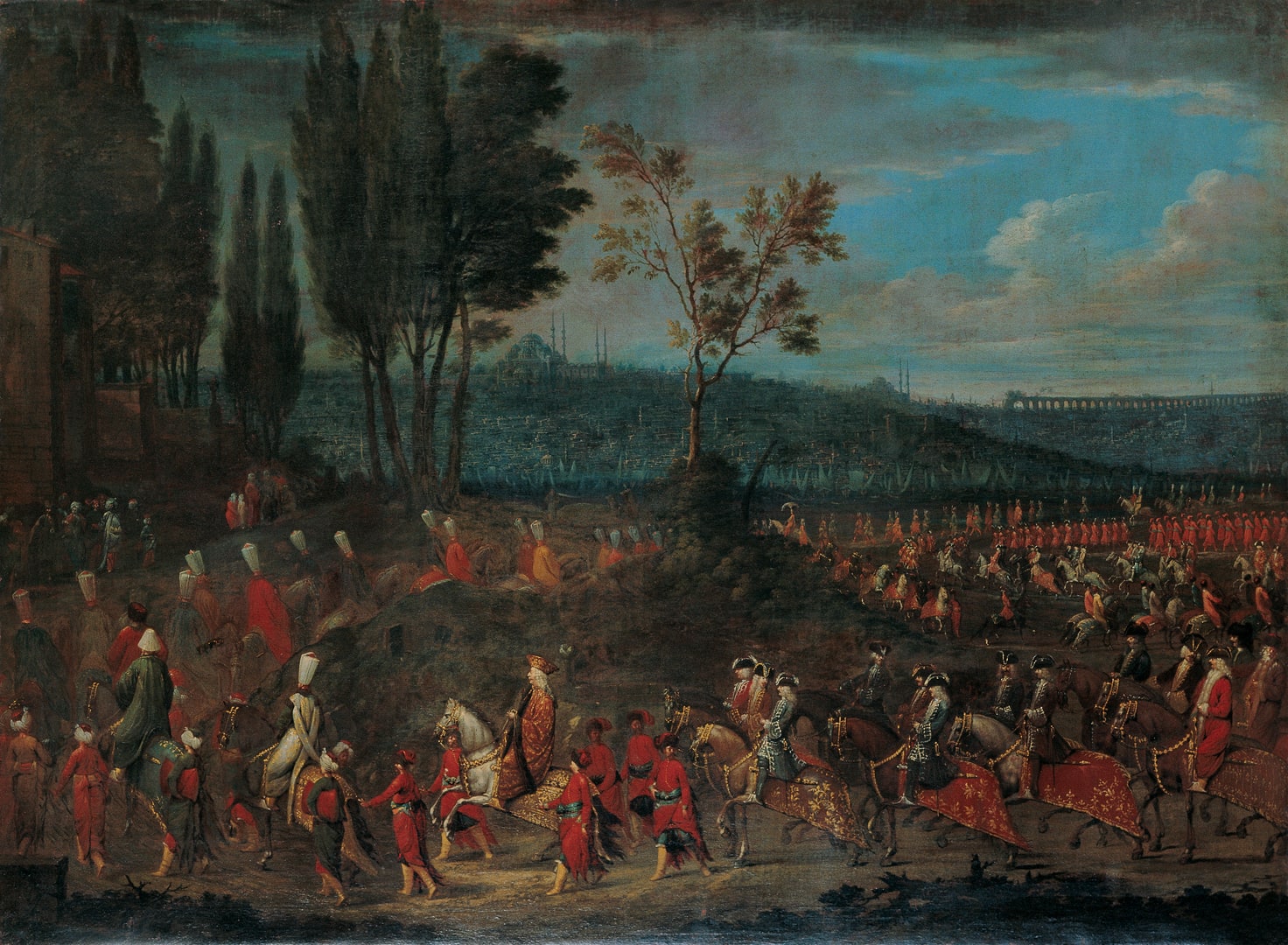 El&amp;amp;ccedil;i Alayı, Jean Baptiste Vanmour, Tuval &amp;amp;uuml;zerine yağlıboya, 88,5 x 120,5 cm.