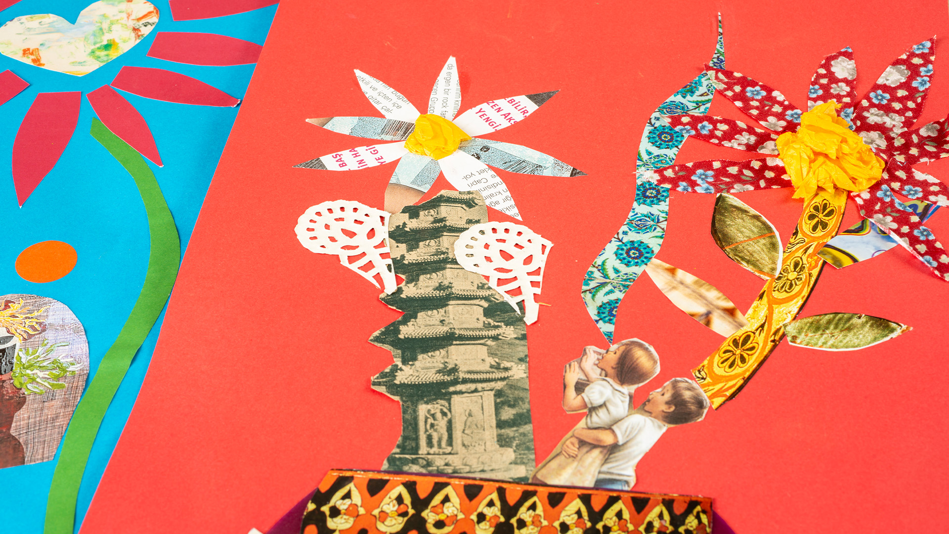 Renkli Kağıtlardan Çiçek 