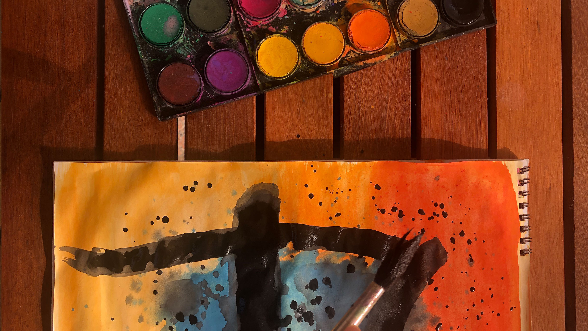 Sulu boya ile Miró!