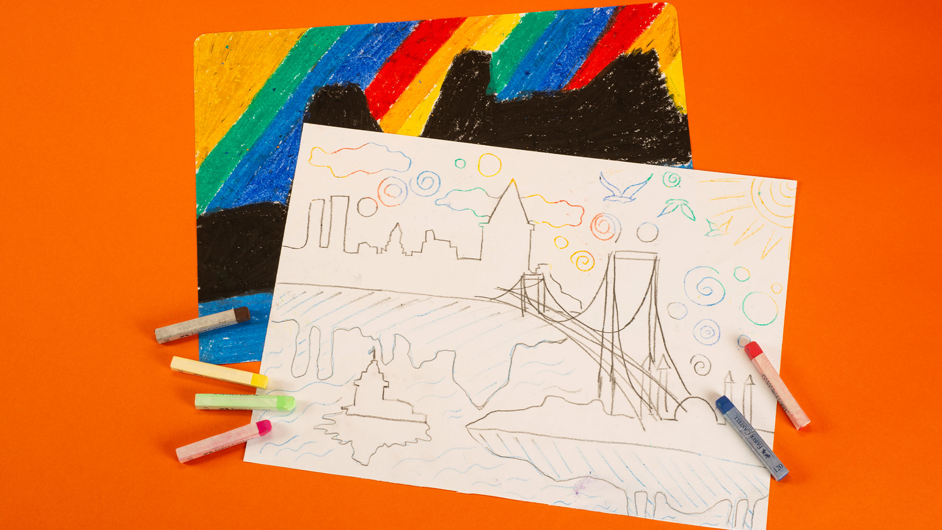 Pastel Baskı ile Manzara